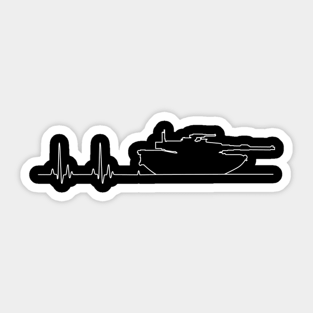 M1A1 / M1A2 Abrams Tank Heartbeat Pulse Sticker by NorseTech